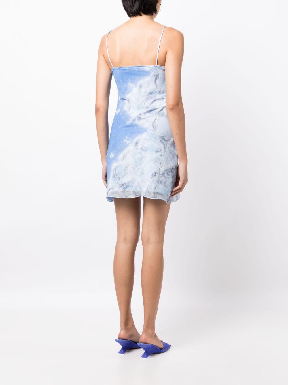 Shop Fiorucci Ice-print Balconette Minidress In Blue