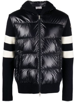 Pre-owned Monogram Stripe Detail Puffer Jacket Size Small In Black