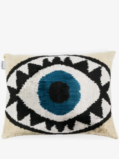 Les-Ottomans pude i velour med jacquard-mønster