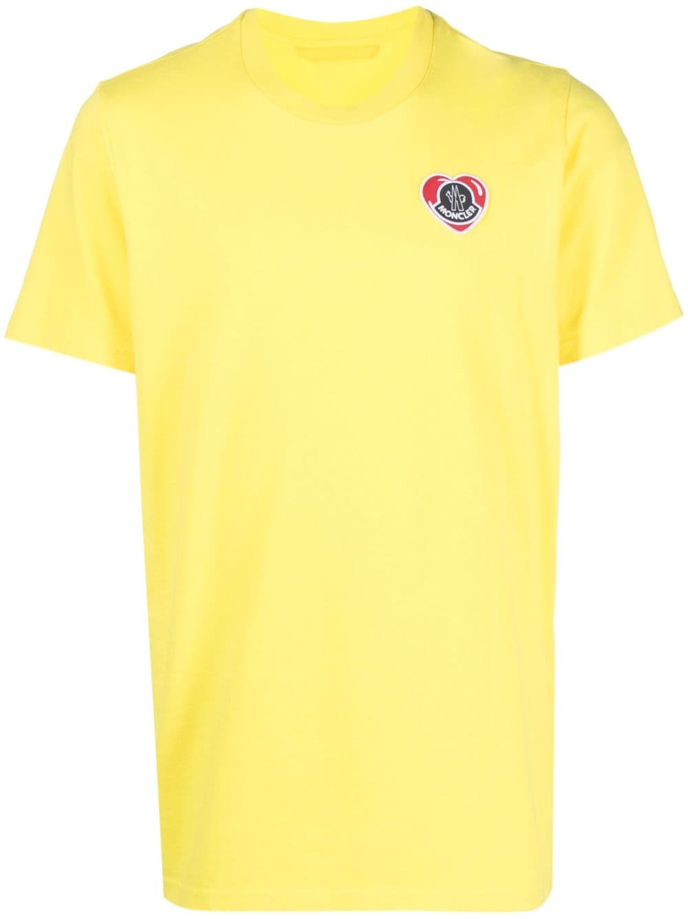 Shop Moncler Logo-appliqué Cotton T-shirt In Yellow
