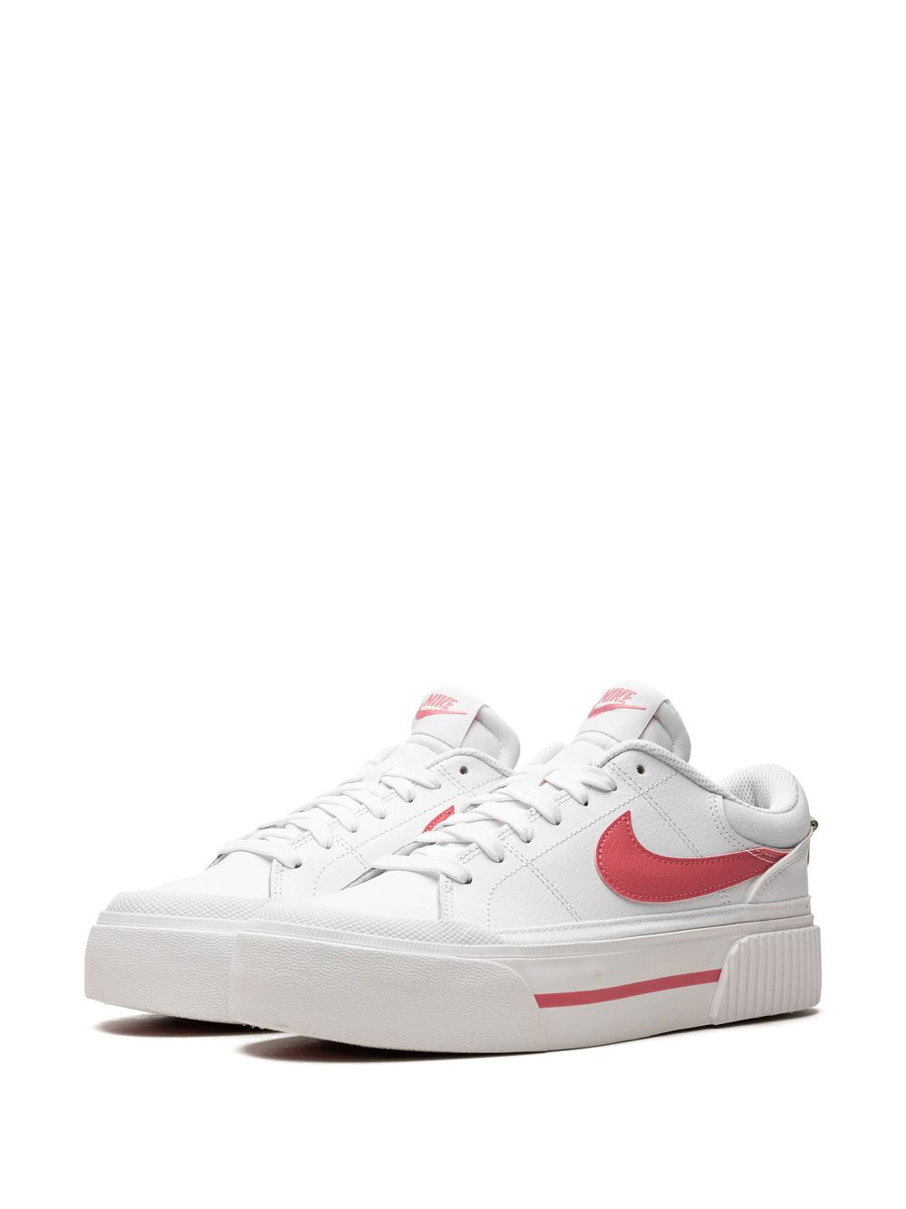 Shop Nike Court Legacy Lift "sea Coral" Sneakers In White