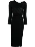 Self-Portrait cut-out detail ribbed-knit midi dress - Black