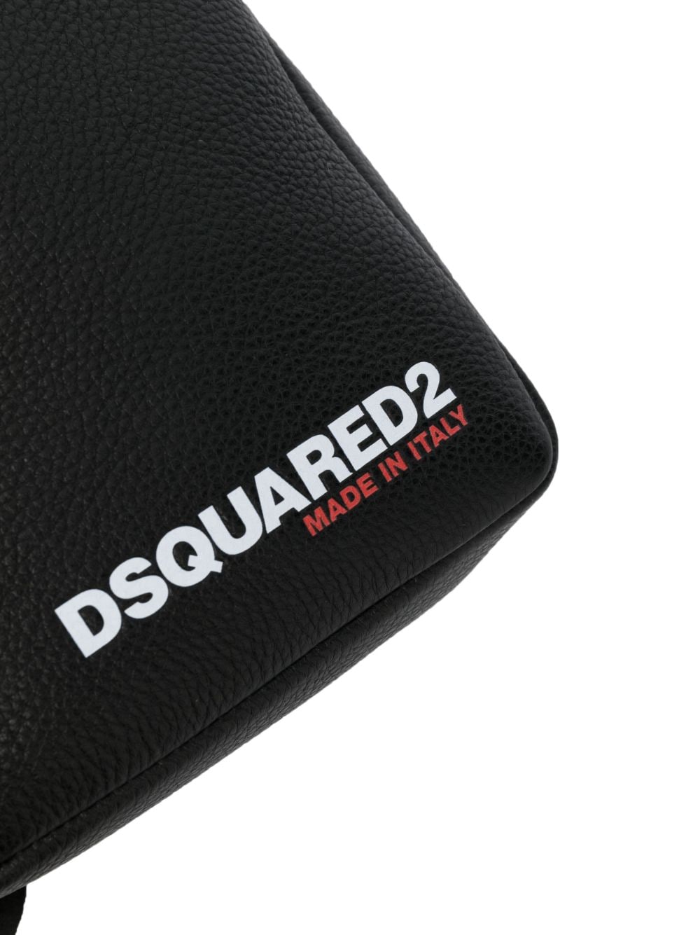 Shop Dsquared2 Logo-print Leather Messenger Bag In Black