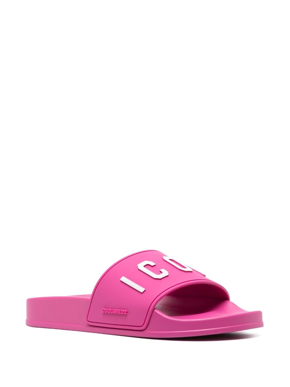 Dsquared2 logo-embossed flat slides - Roze