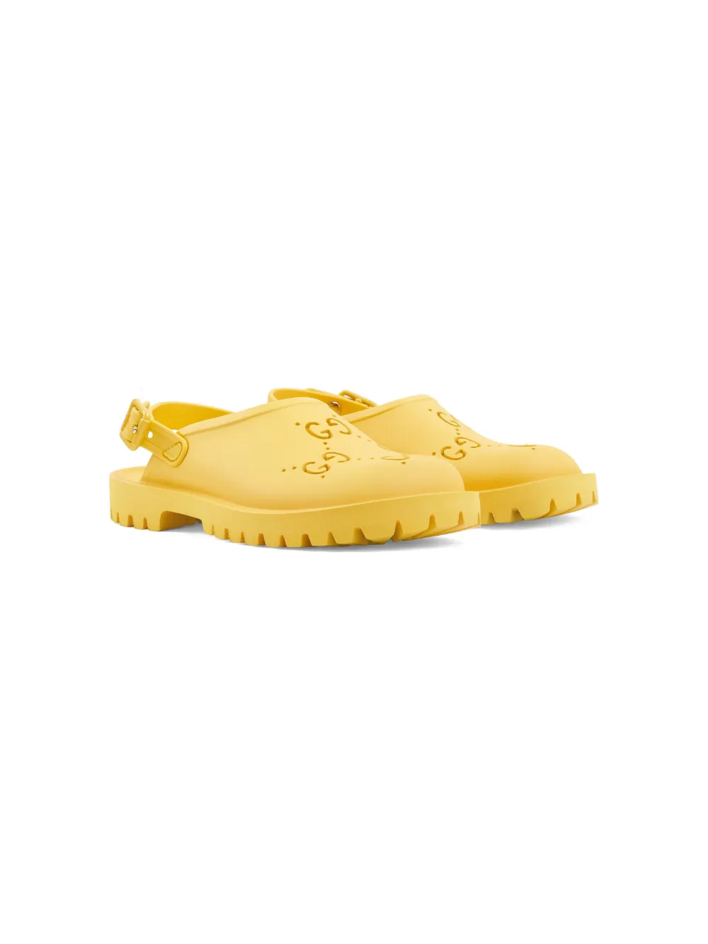 Gucci Kids' Double G Buckle-fastening Sandals In Yellow