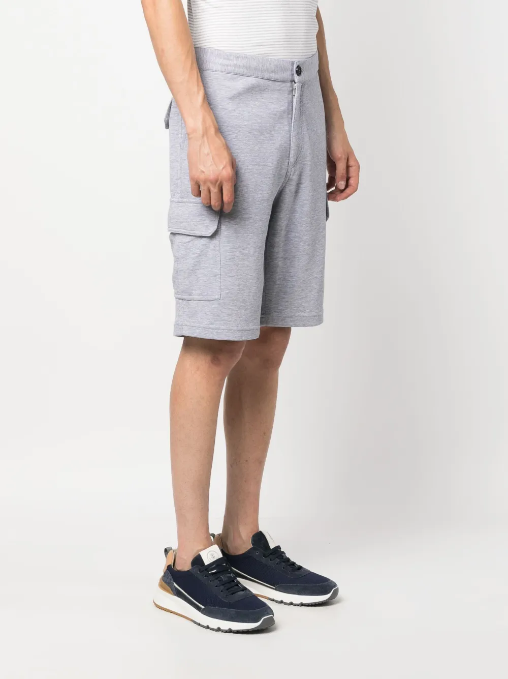 Brunello Cucinelli button-up straight-leg melange shorts Men