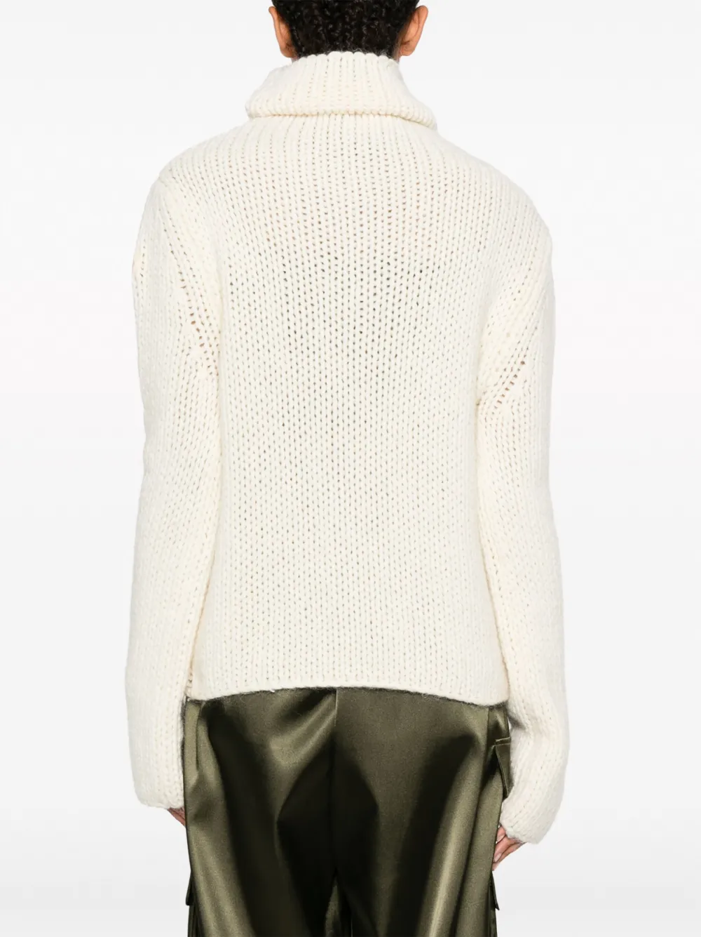 Moncler Chunky-knit Roll-neck Jumper In White