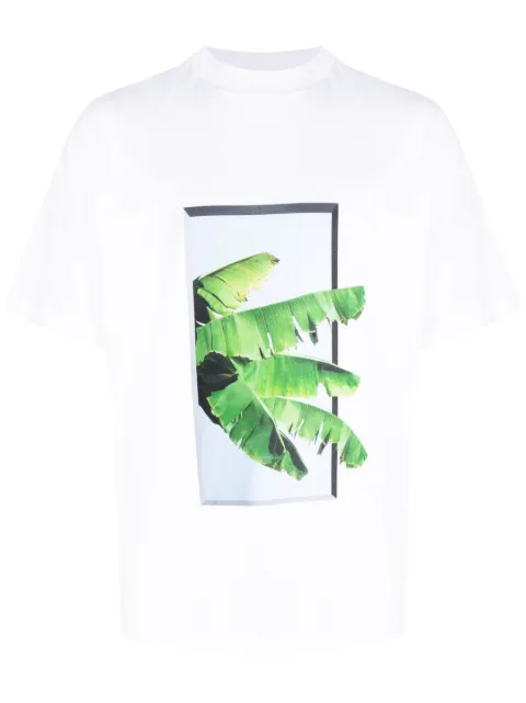 BLUE SKY INN leaf-print cotton T-shirt