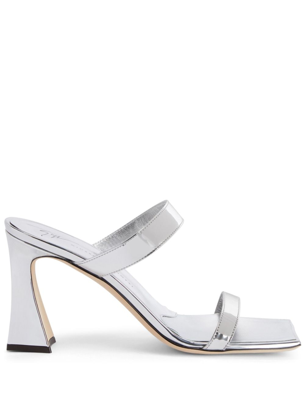 Giuseppe Zanotti Flaminia 85mm double-strap design mules - Argento