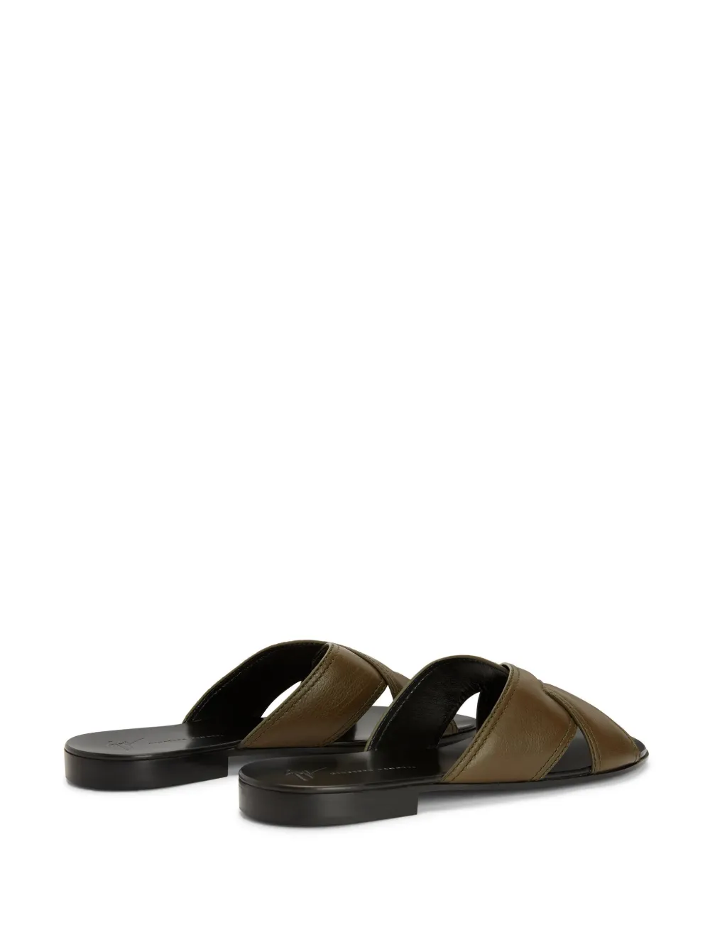  Giuseppe Zanotti Flavio Leather Slip-on Sandals - Green 