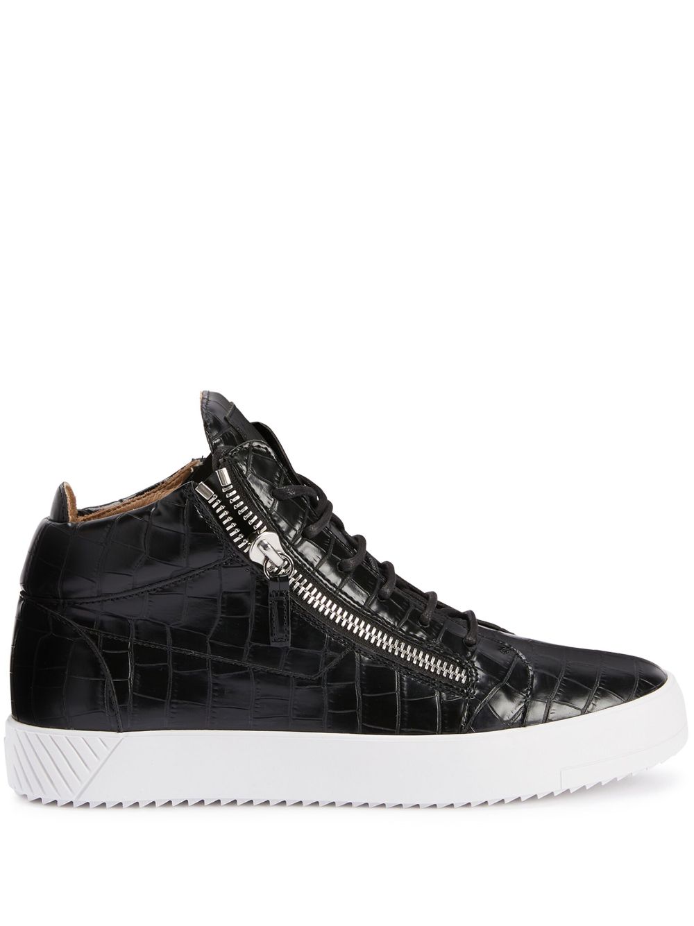 Kriss crocodile-effect leather sneakers