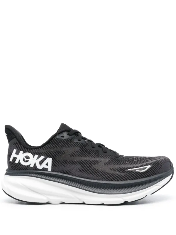 HOKA CLIFTON 9 スニーカー ブラック HOKA Clifton 9 レースアップ スニーカー | ブラック | FARFETCH JP