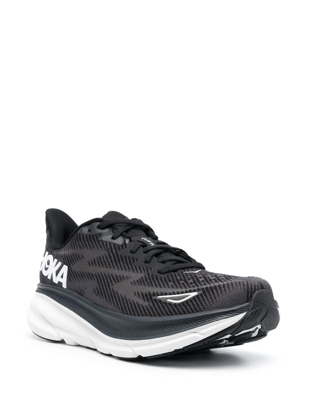 Shop Hoka One One Clifton 9 Lace-up Sneakers In Black