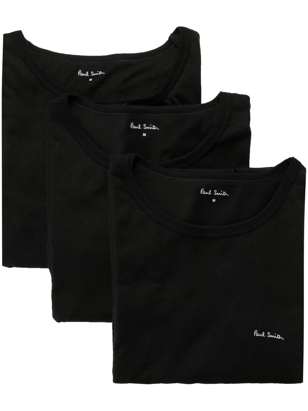 Paul Smith Logo-print Organic Cotton T-shirt (pack Of Three) In Black