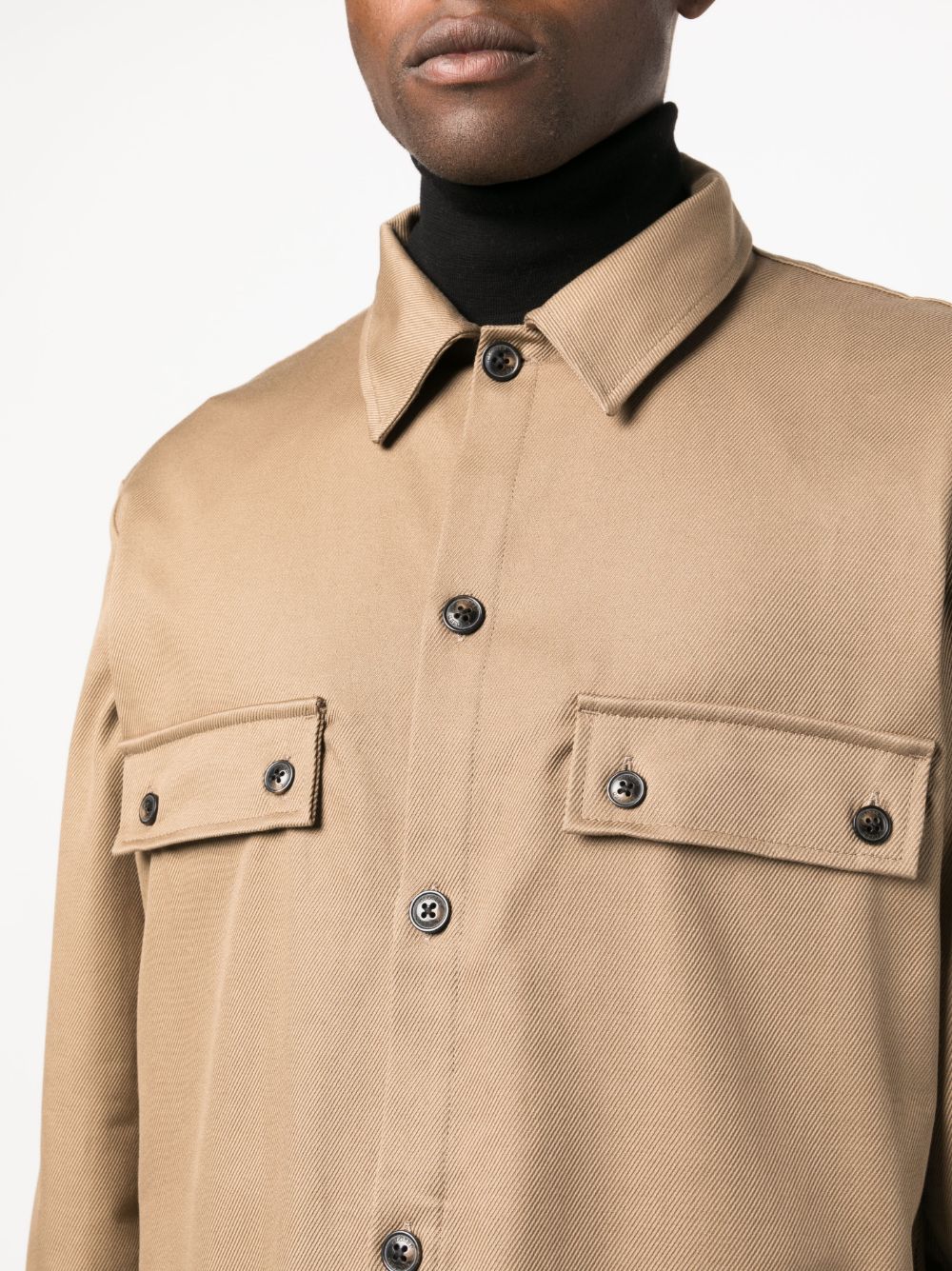 Closed Gabardine chest-pocket Shirt Jacket - Farfetch