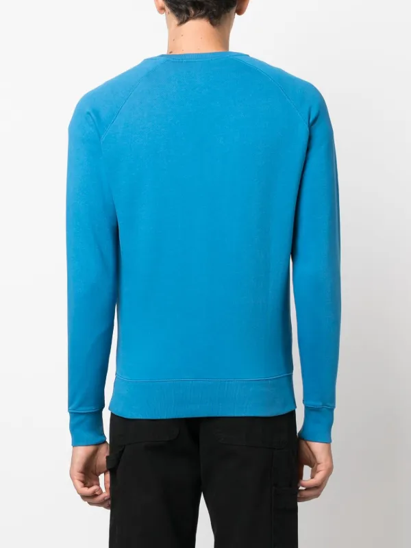 Maison Kitsuné logo-print Cotton Sweatshirt | Blue | FARFETCH