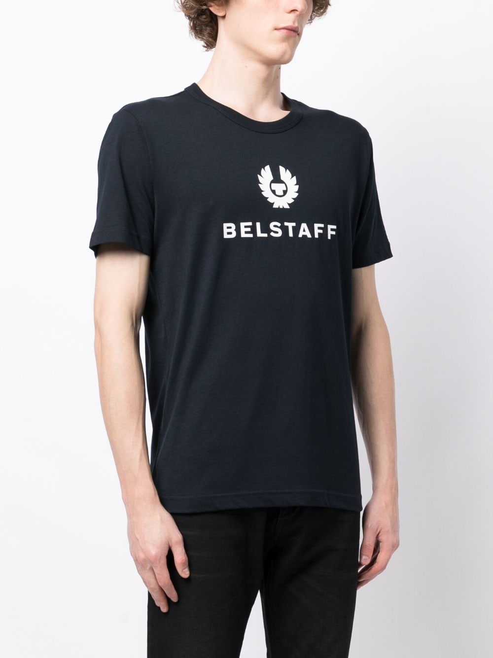 Shop Belstaff Logo-print Cotton T-shirt In Black