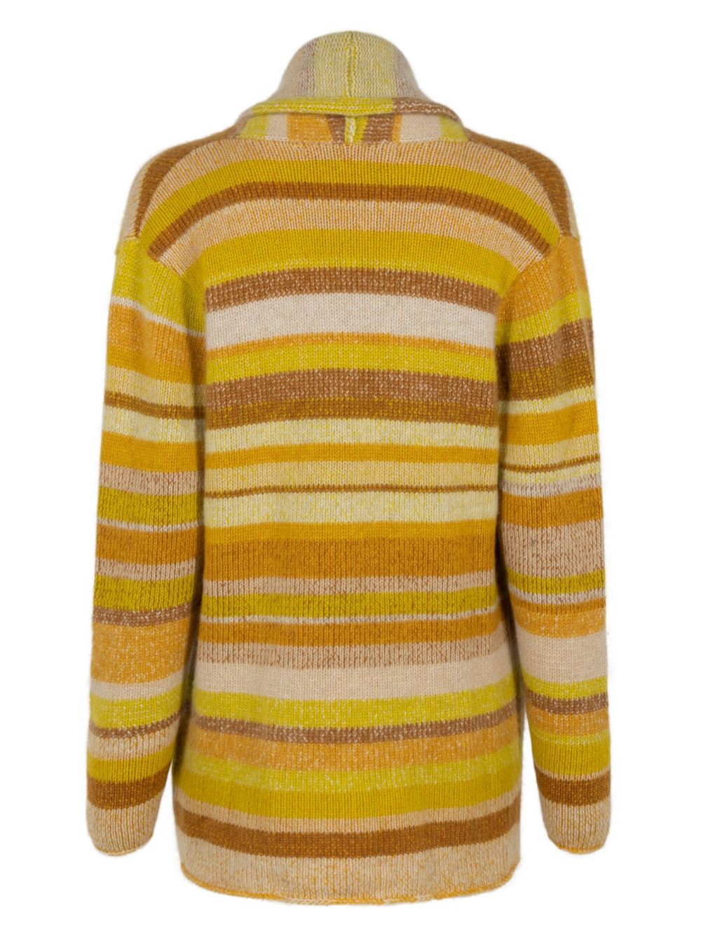 The Elder Statesman Striped Italy cashmere cardigan - Geel