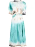 LUUDA Zipper belted midi dress - Blue