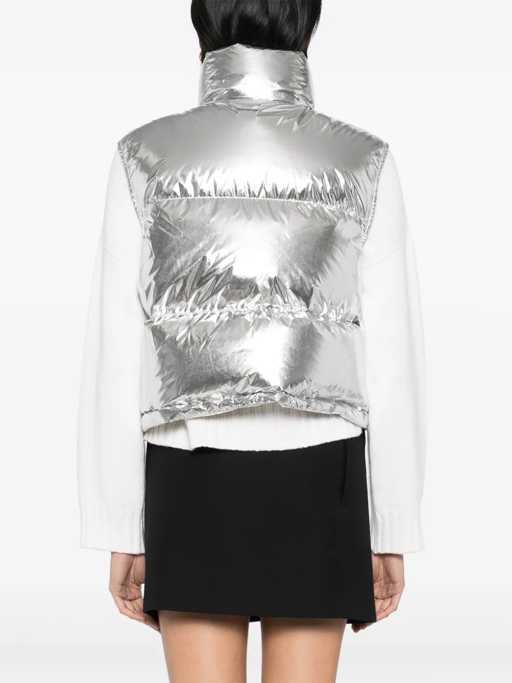 Shop Moncler Blavet Gilet In Silber