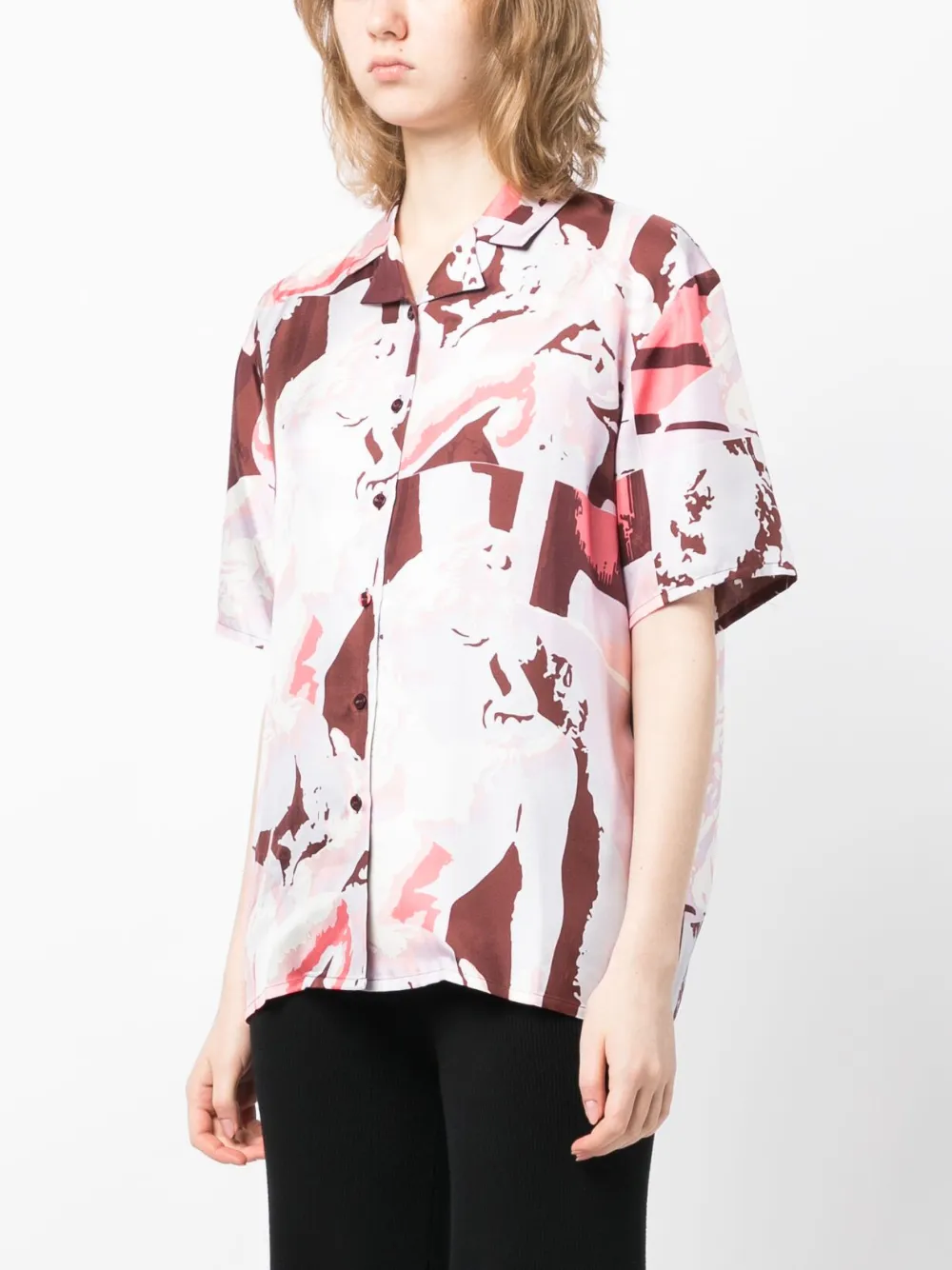 Operasport Graphic-print Silk Shirt In Purple