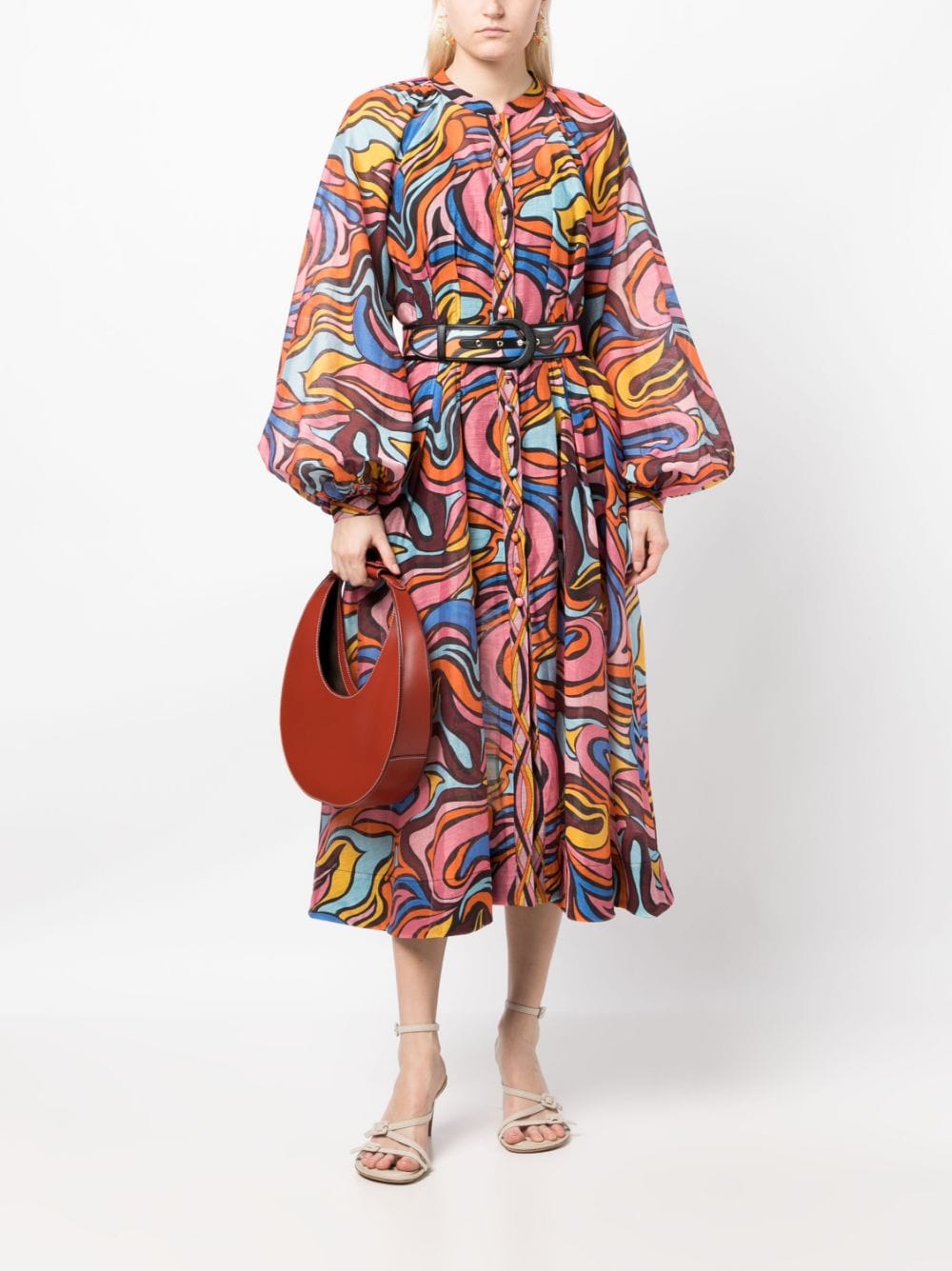 Rebecca Vallance Chiquita swirl-print shirt dress - Veelkleurig