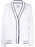 Varley two-tone striped buttoned cardigan - White