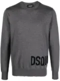 DSQUARED2 logo-intarsia crew-neck sweater - Grey
