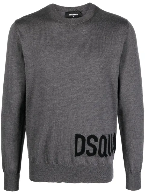 DSQUARED2 logo-intarsia crew-neck sweater Men