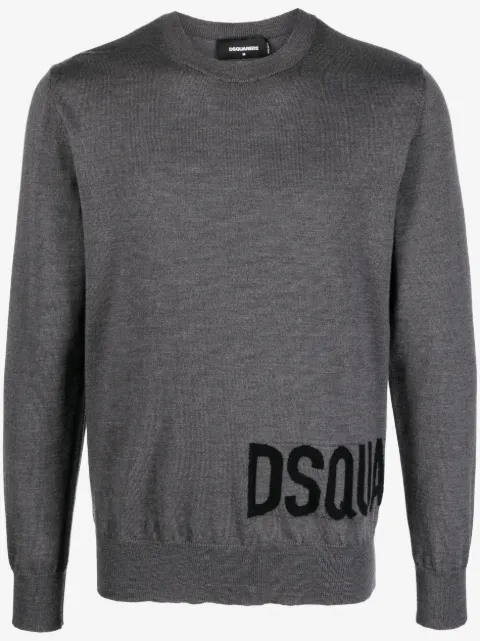DSQUARED2 suéter con logo en intarsia