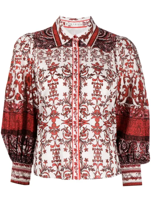 Blouse Tiffie à fleurs - alice + olivia - Modalova