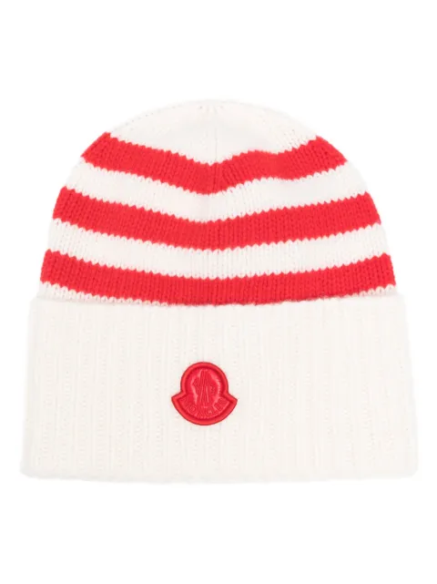 Moncler bonnet nervuré en laine à rayures