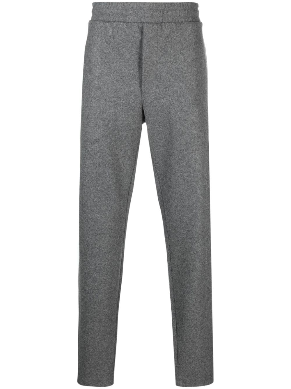 Shop Moncler Logo-embroidered Elasticated-waistband Trousers In Grey
