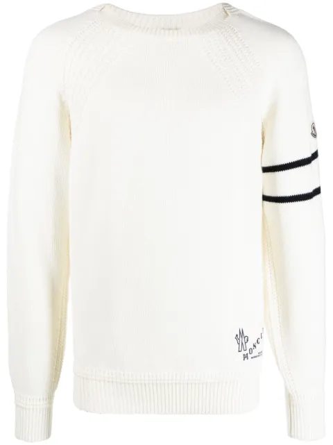 Moncler logo-patch crew-neck jumper