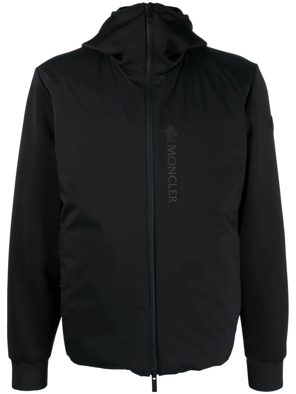 Moncler Reflective Logo-print Bomber Jacket In Schwarz