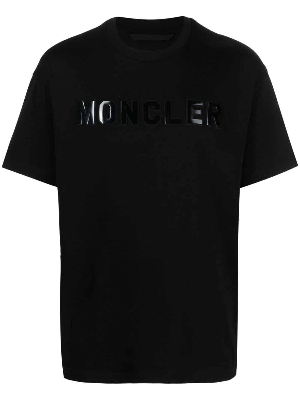 Moncler Logo-appliqué Cotton T-shirt In Black
