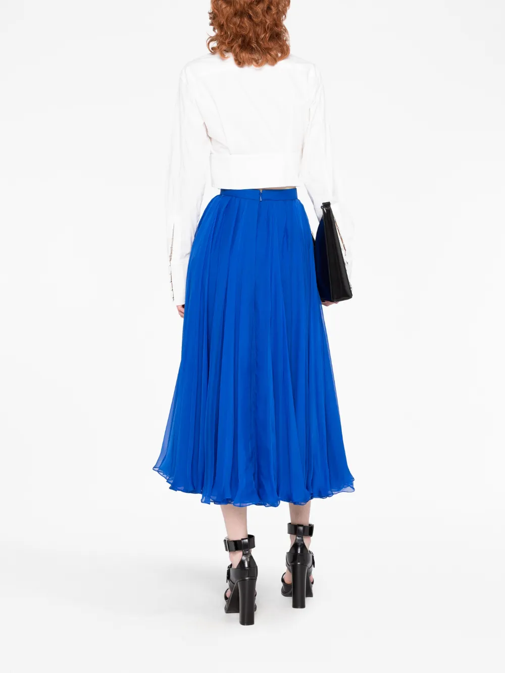 Alexander McQueen pleated silk midi skirt | Image 6