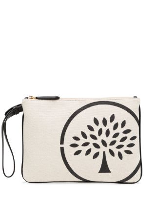 Mulberry Tree print Canvas Makeup Bag Black FARFETCH