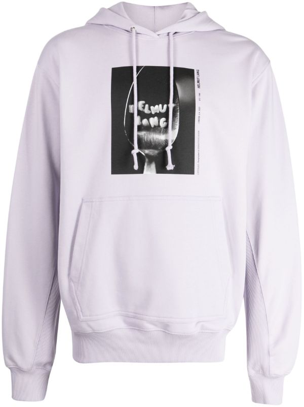 Helmut Lang photograph print Cotton Hoodie Farfetch