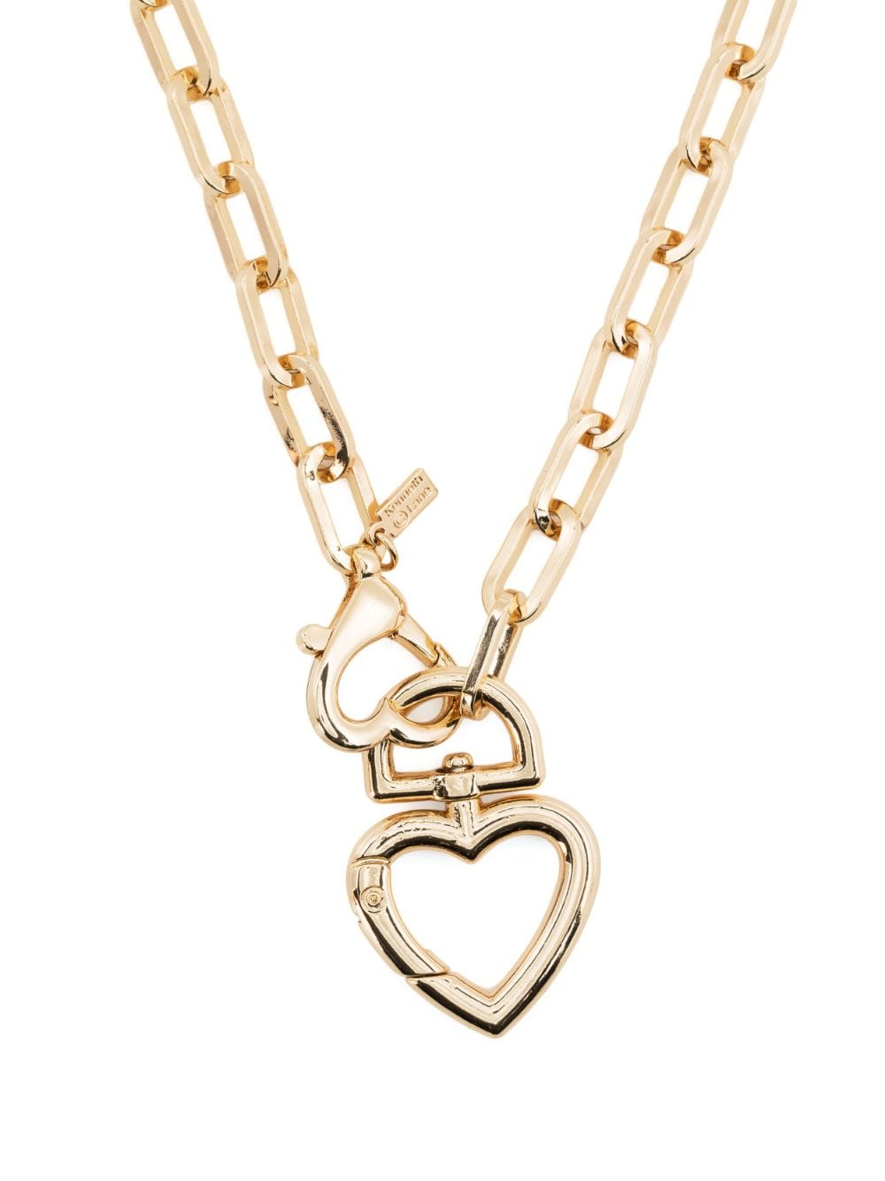 Kenneth Jay Lane Heart-charm Chain Necklace In Gold