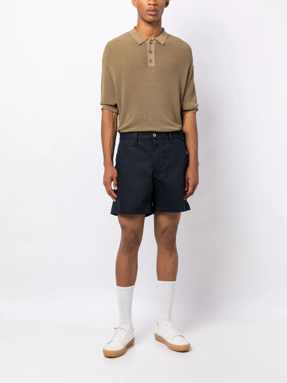 Nudie Jeans Shorts met logopatch - Blauw