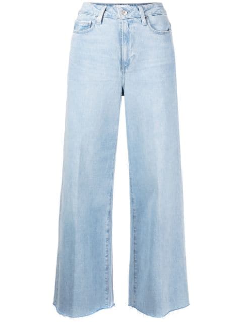 PAIGE logo-patch cropped jeans