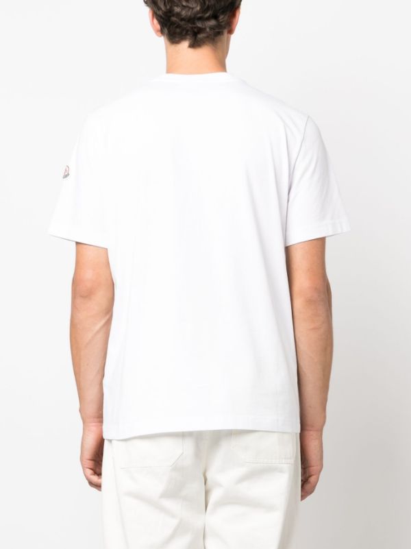 Plain white moncler t on sale shirt