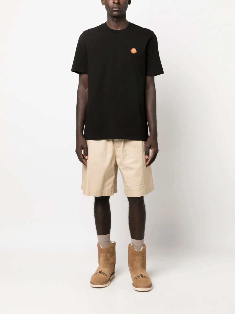 Moncler T-shirt met ronde hals - Zwart