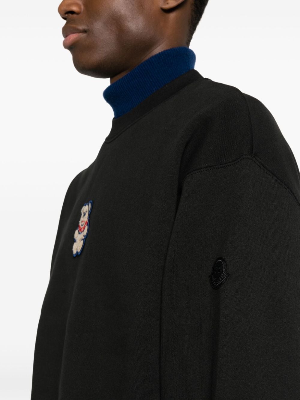 Shop Moncler Logo-patch Cotton Sweatshirt In Black