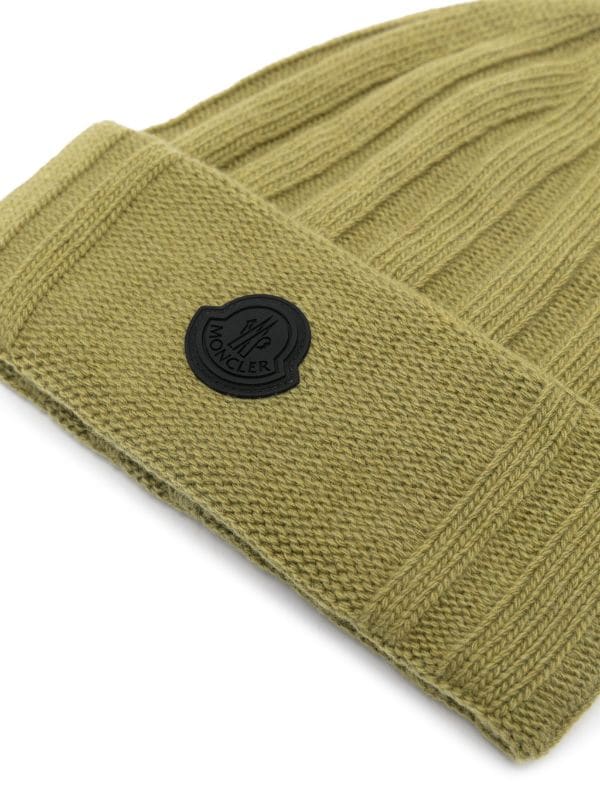 Moncler logo-patch Knit Wool Beanie - Farfetch