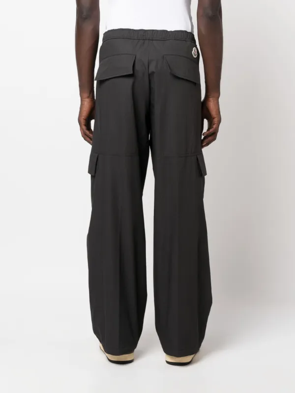 【関税&送料込】Moncler Graphite Wool Blend Pant Moncler logo-patch Cotton Cargo Trousers | Black | FARFETCH