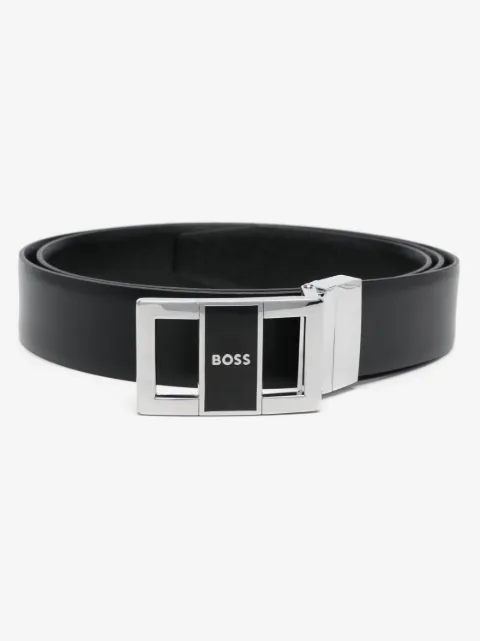 BOSS Cinto de couro com fivela removível