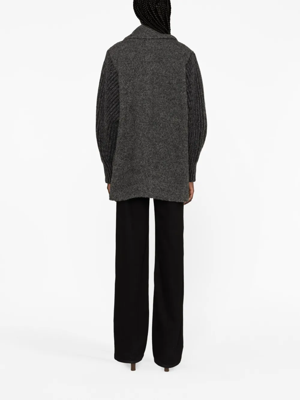 Fabiana Filippi knitted-sleeved double-breasted coat | Coats | Image 3