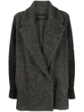 Fabiana Filippi knitted-sleeved double-breasted coat - Grey